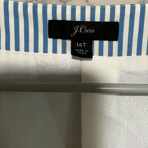 J. Crew Wrap Dress in Striped Cotton Poplin Size 14T - Picture 6 of 13